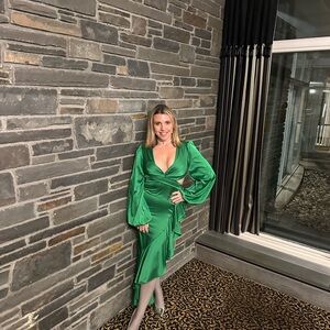 Luxxel Green Satin Dress